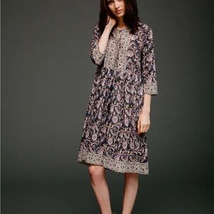 Sea New York Floral-Print Midi Dress in Navy and Blush